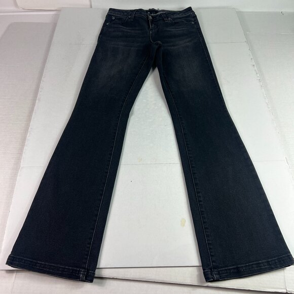 Prana Jeans Womens 28x31* Low Rise Boot Cut Slim Black Faded Stretch Denim Tag 4 - Picture 1 of 16